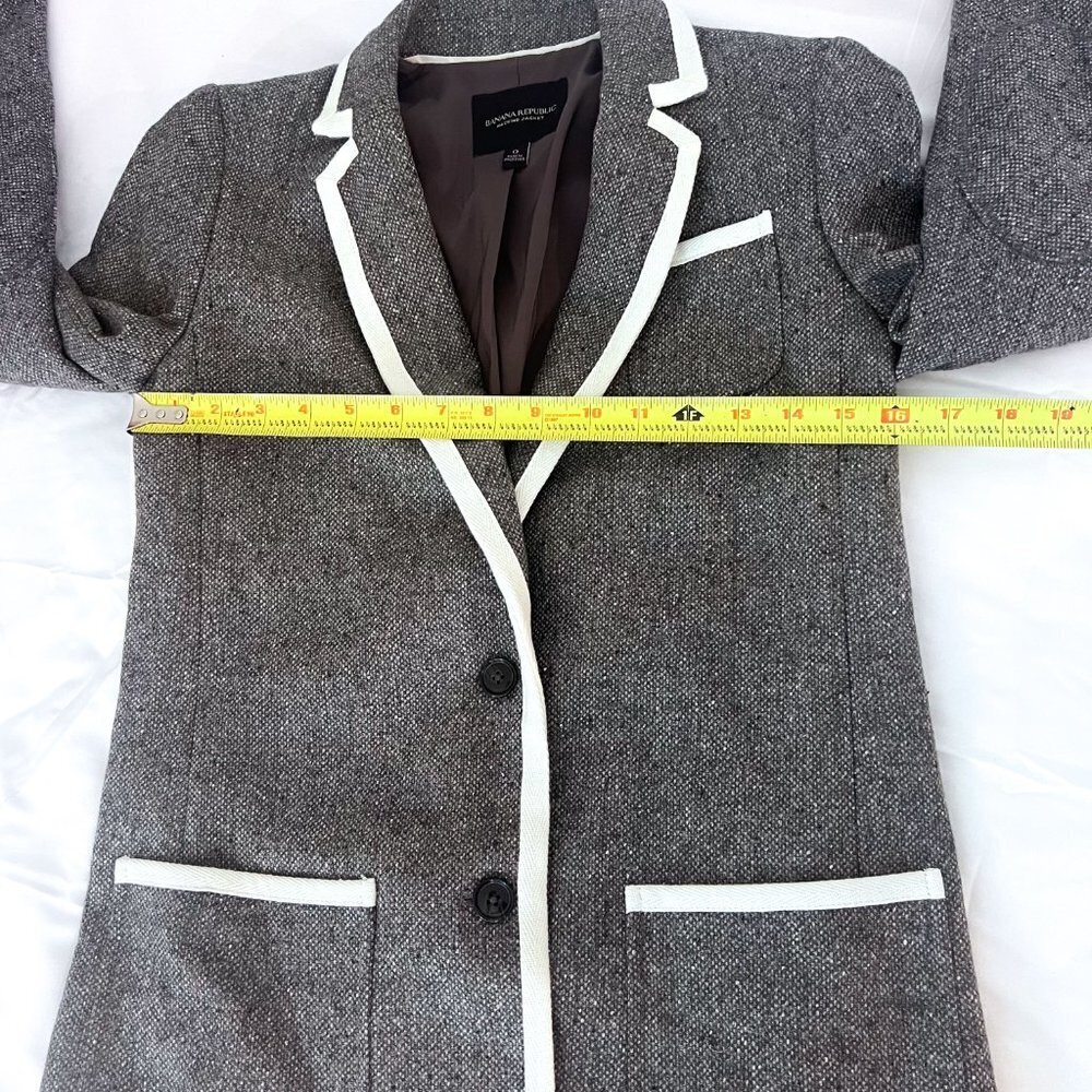 Banana Republic Women’s Wool Notched Collar Button Front Jacket Blazer Size 0 - Picture 9 of 13